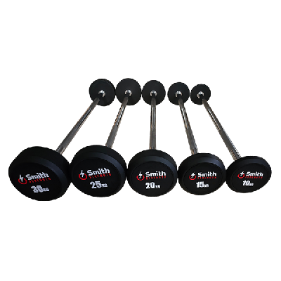 Набор обрезиненных фиксированных штанг Smith Сила DB145-BS 10-30кг с прямой ручкой