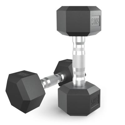 Гантель гексагональная UNIX Fit обрезиненная 5 кг, 2 шт.