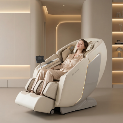 Массажное кресло Meridien Валенсия (Цвет: бежевый + белый)