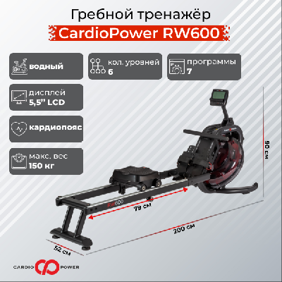 Гребной тренажер CardioPower RW600
