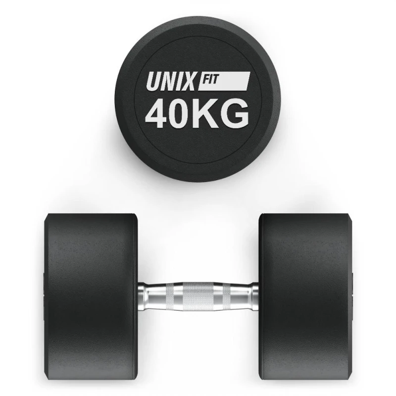 Гантель UNIX Fit PRO круглая обрезиненная 40 кг / шт.