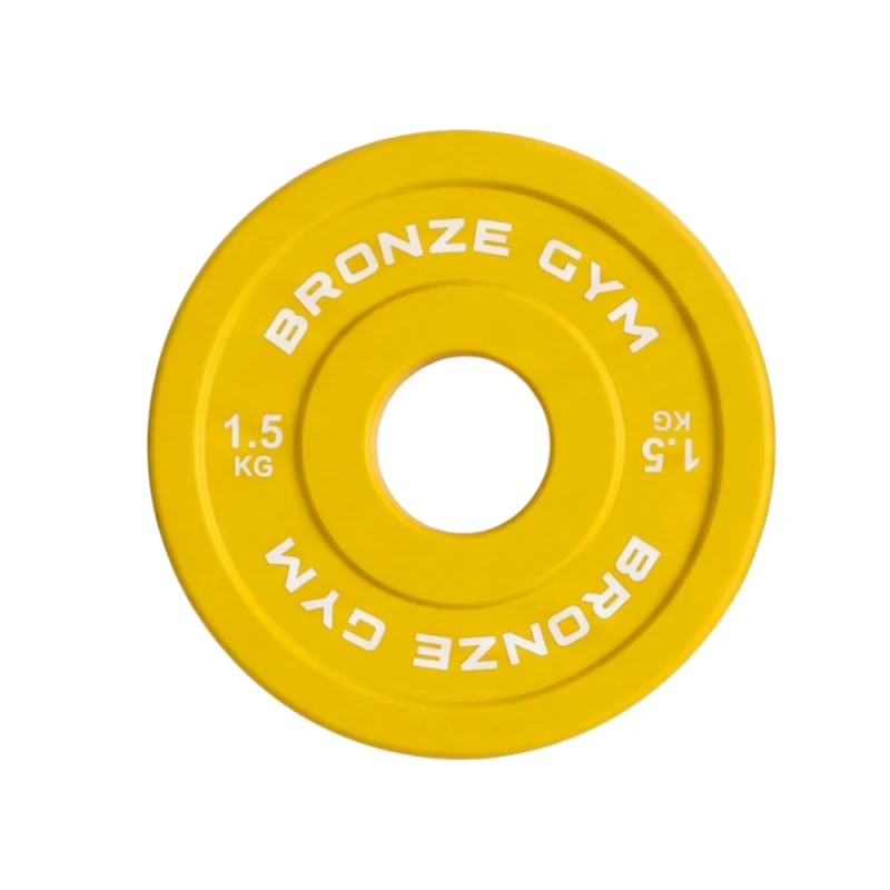 Диск олимпийский BRONZE GYM тяжелоатлетический желтый 1,5 кг