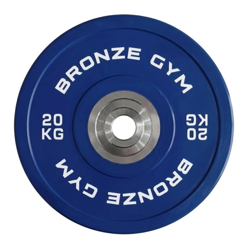 Диск олимпийский BRONZE GYM тяжелоатлетический синий 20 кг