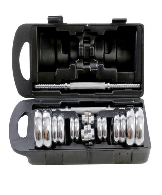 Гантели разборные DB-501, чугун/хромированная сталь, в чемодане, 2 шт, по 10 кг