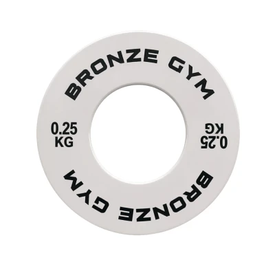 Диск калиброванный BRONZE GYM для пауэрлифтинга белый 0,25 кг