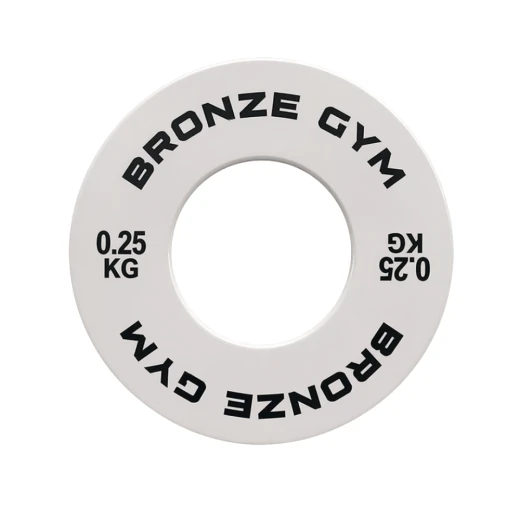 Диск калиброванный BRONZE GYM для пауэрлифтинга белый 0,25 кг