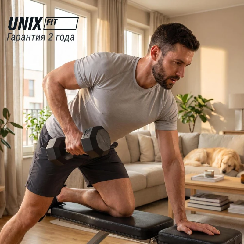 Гантель гексагональная UNIX Fit обрезиненная 20 кг / шт.