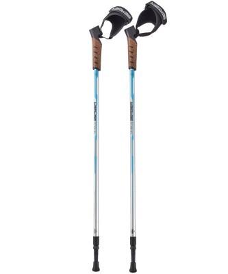 Скандинавские палки Nimbus, 77-135 см, 2-секционные, серебристый/голубой