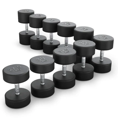 Ряд гантелей круглых UNIX Fit обрезиненные от 27,5 до 50 кг
