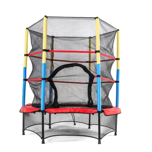 Батут DFC JUMP KIDS 55" красный с желто-синими стойками купить в Туле по низкой цене