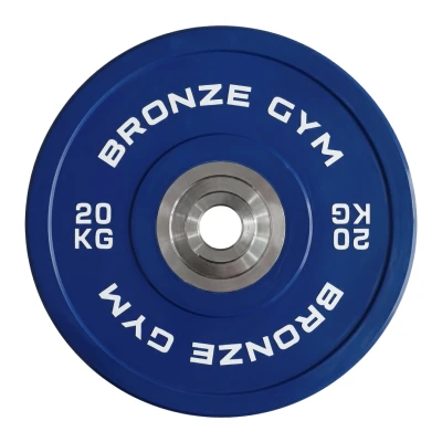 Диск олимпийский BRONZE GYM тяжелоатлетический синий 20 кг