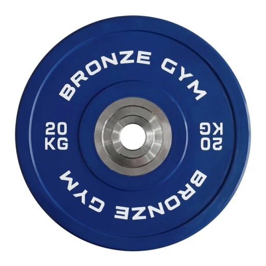 Диск олимпийский BRONZE GYM тяжелоатлетический синий 20 кг