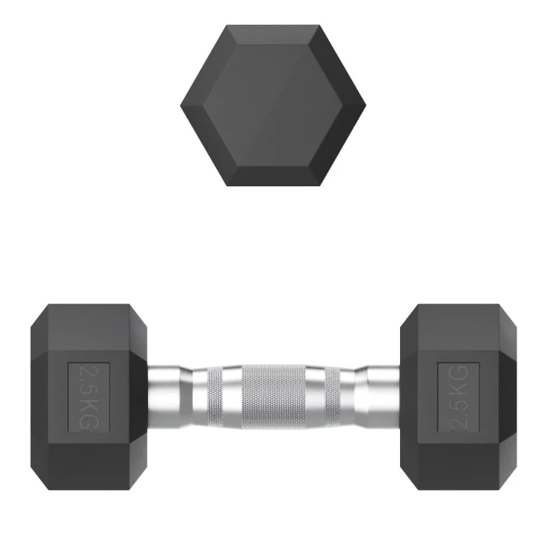 Гантель гексагональная UNIX Fit обрезиненная 2,5 кг / шт.