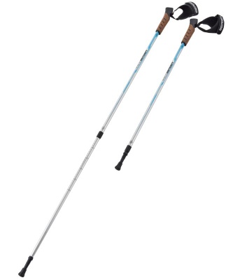 Скандинавские палки Nimbus, 77-135 см, 2-секционные, серебристый/голубой