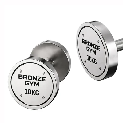 Набор стальных гантелей BRONZE GYM, 12-30 кг - 10 пар, шаг 2 кг
