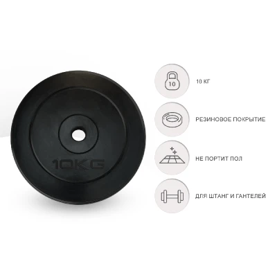 Диск обрезиненный UNIX Fit 10 кг, 25 мм