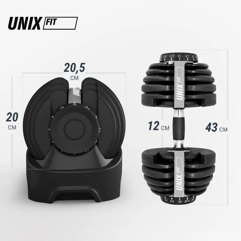 Гантель со ступенчатой регулировкой UNIX Fit 24 кг