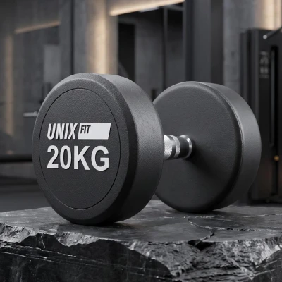 Гантель UNIX Fit PRO круглая обрезиненная 20 кг / шт.
