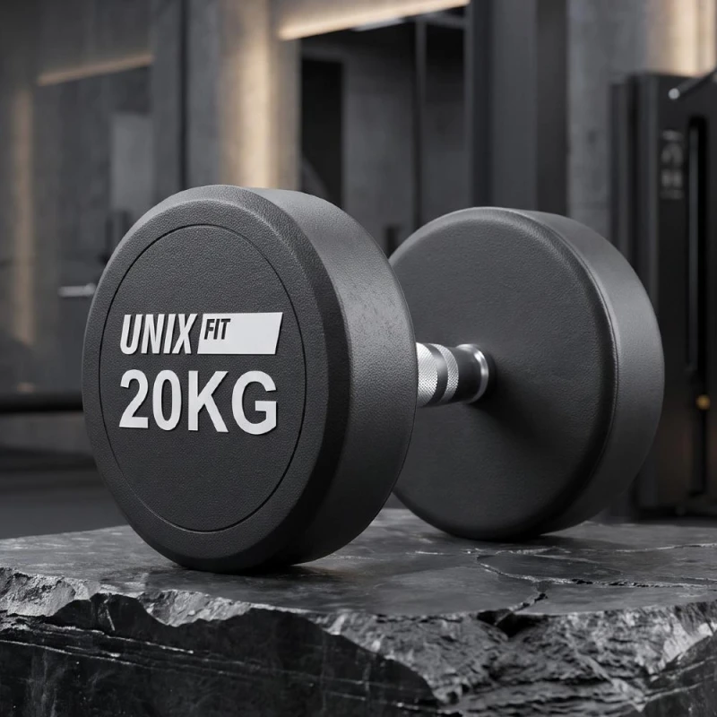 Гантель UNIX Fit PRO круглая обрезиненная 20 кг / шт.
