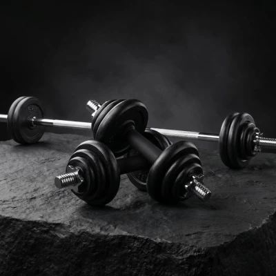 Набор гантелей и штанга UNIX Fit в кейсе 50 кг
