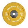 Диск олимпийский BRONZE GYM тяжелоатлетический желтый 15 кг