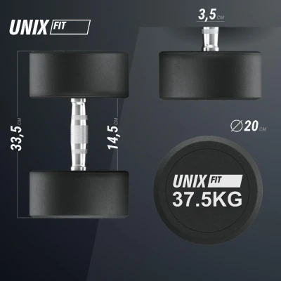 Гантель UNIX Fit PRO круглая обрезиненная 37,5 кг / шт.
