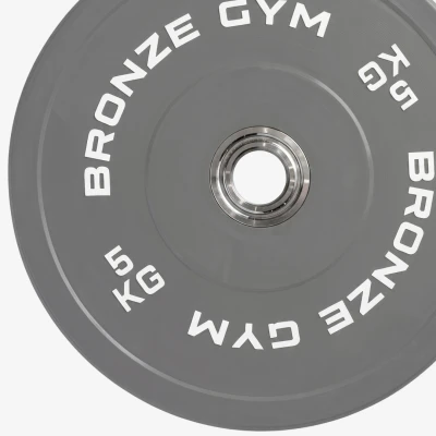 Диск олимпийский BRONZE GYM тяжелоатлетический серый 5 кг