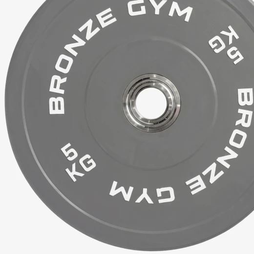 Диск олимпийский BRONZE GYM тяжелоатлетический серый 5 кг
