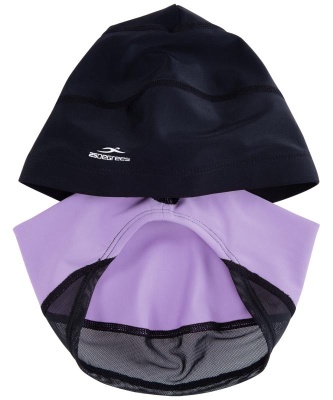Шапочка для плавания Duplo Black/Lilac, полиамид, для длинных волос