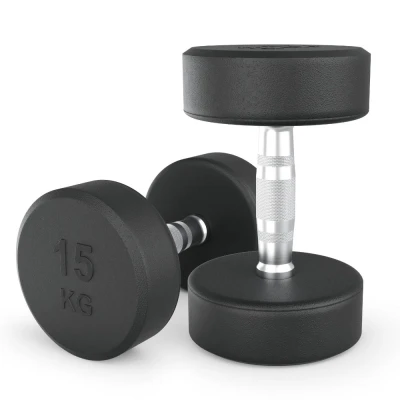 Гантель UNIX Fit PRO круглая обрезиненная 15 кг, 2 шт.