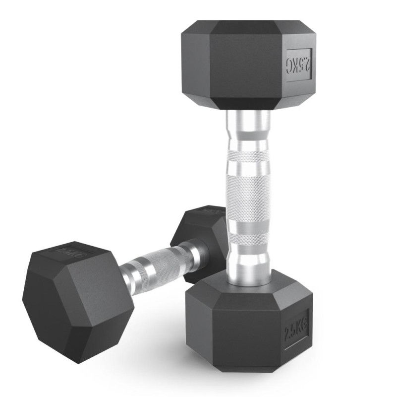 Гантель гексагональная UNIX Fit обрезиненная 2,5 кг / шт.