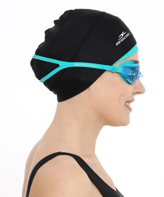 Шапочка для плавания Duplo Black/Aquamarine, полиамид