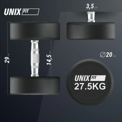 Гантель UNIX Fit PRO круглая обрезиненная 27,5 кг / шт.