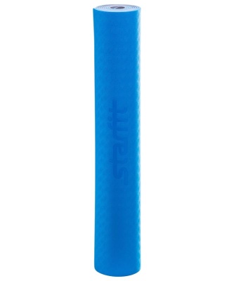 Коврик для йоги FM-201, TPE, 173x61x0,4 см, синий/серый