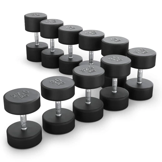 Ряд гантелей круглых UNIX Fit обрезиненные от 27,5 до 50 кг