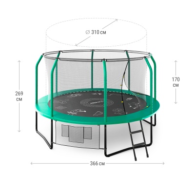 Батут UNIX Line SUPREME GAME 12 ft (Green) купить в Туле по низкой цене