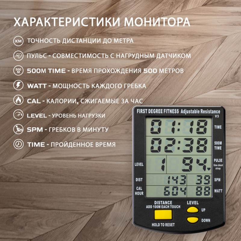 Гребной тренажер Apollo Plus Black купить в Туле в магазине тренажеров