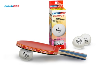 Мячи Start line Standart 2* New (3 шт, бел.)