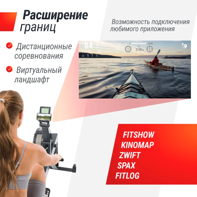 Гребной тренажер UNIX Fit Air Rower-X с аэродинамической нагрузкой, черный — купить в Туле в магазине тренажеров