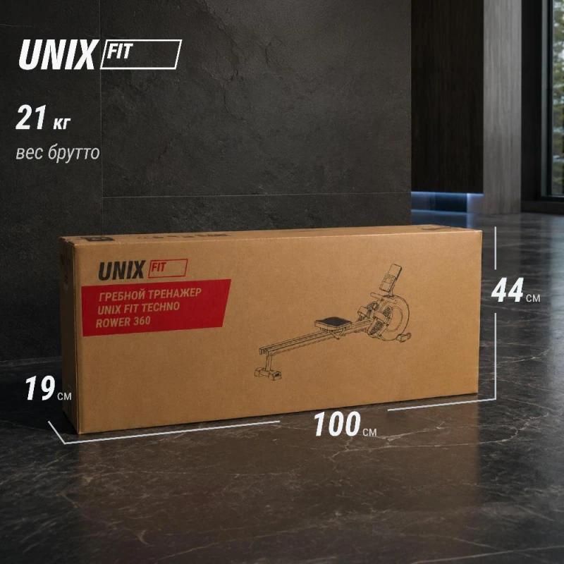 Гребной тренажер UNIX Fit Techno Rower 360 с механической нагрузкой — купить в Туле в магазине тренажеров
