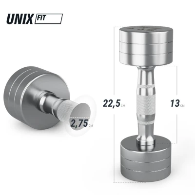 Гантель UNIX Fit PRO круглая хромированная 4 кг, 2 шт.