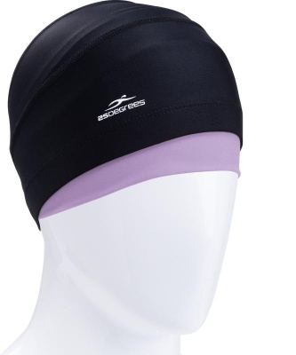Шапочка для плавания Duplo Black/Lilac, полиамид, для длинных волос