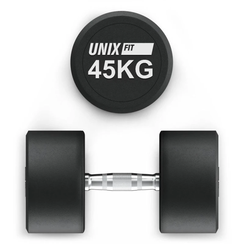 Гантель UNIX Fit PRO круглая обрезиненная 45 кг / шт.