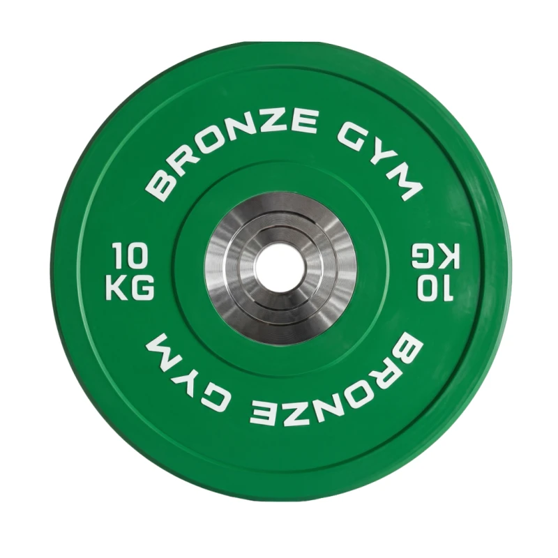 Диск олимпийский BRONZE GYM тяжелоатлетический зеленый 10 кг