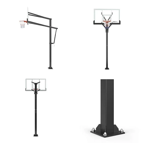 Баскетбольная стойка стационарная UNIX Line B-Stand-TG PRO 72"x42" (180 х 105 см) R45 H230-305 см