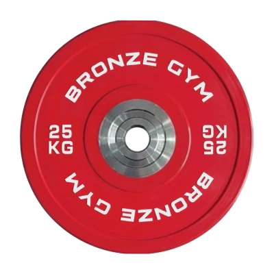 Диск олимпийский BRONZE GYM тяжелоатлетический красный 25 кг