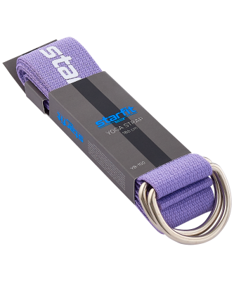 Ремень для йоги YB-100 183 см, хлопок, фиолетовый пастель