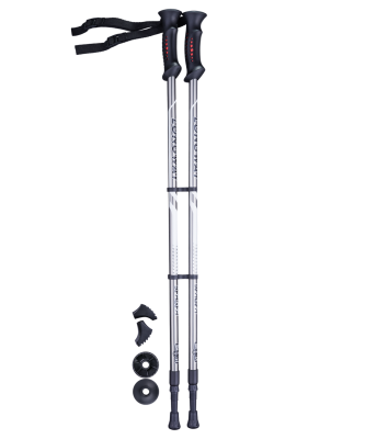 Палки для скандинавской ходьбы Longway, 77-135 см, 2-секционные, серый/чёрный