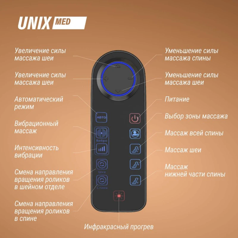 Массажное кресло UNIX Med Avola Grey — купить массажное кресло Юникс Мед Авола серое