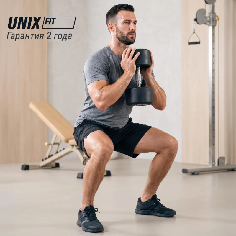 Гантель UNIX Fit PRO круглая обрезиненная 40 кг / шт.
